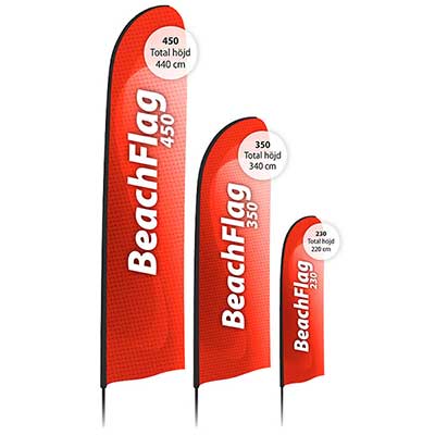BeachFlag 450, 350 och 230.