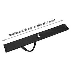 Ett helt flaggsystem inklusive flagga får plats i den medföljande transportväskan på drygt en meter.