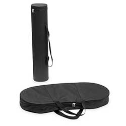 Budetdisken levereras med två transportväskor för system och tryck.