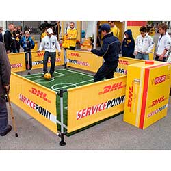 Passningsgård av anpassad EXL Sarg för fotbollsevent.