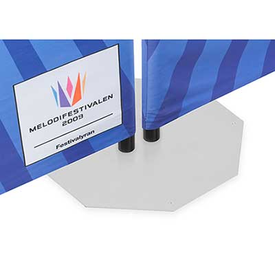 Metallfötter med dubbla fästen för kopplade fotoväggar.