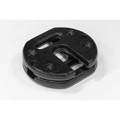 10 kg vikterna kan sammanfogas för ytterligare stabilitet.