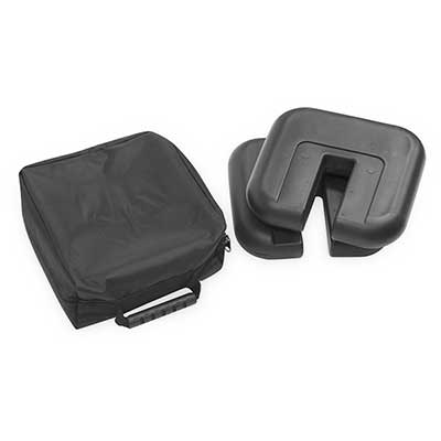 10 kg vikterna kan sammanfogas för ytterligare stabilitet.