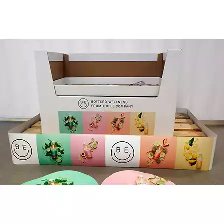 Pallkartong och pallsvep med tryck till BE Company