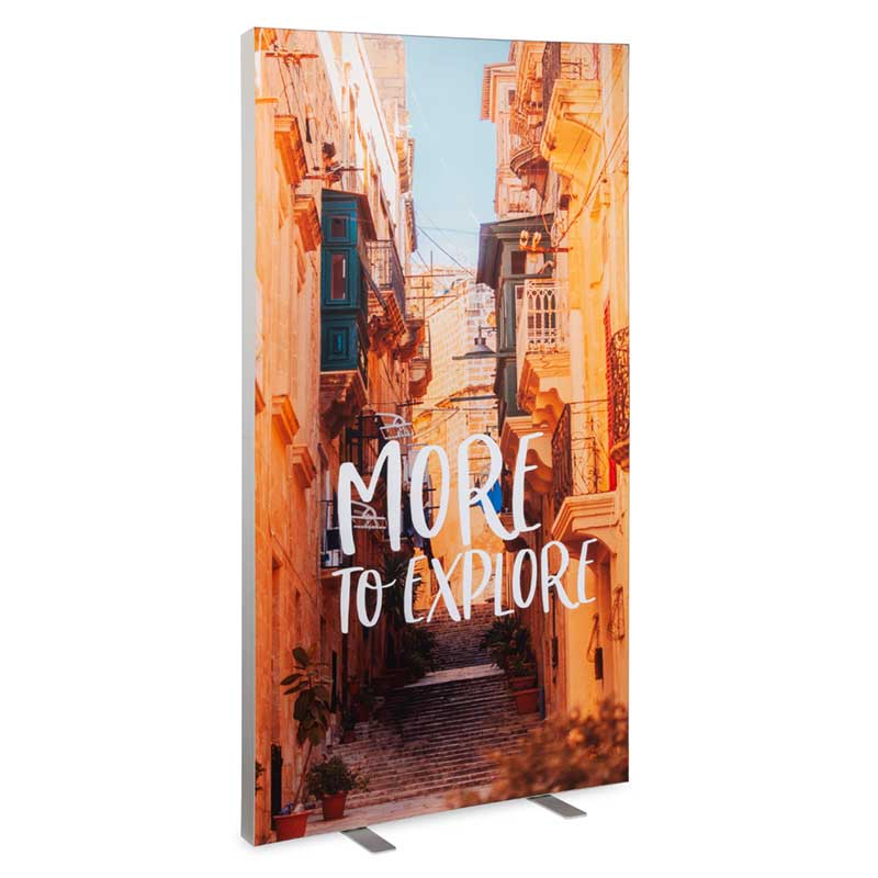 Ljuslåda Basic med tryck på Light-textil.