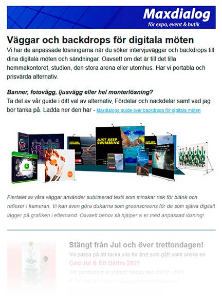 Maxdialog nyhetsbrev december 2020