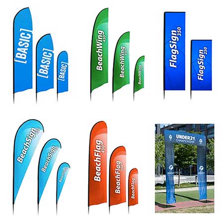 Beachflags och reklamflaggor med tryck.