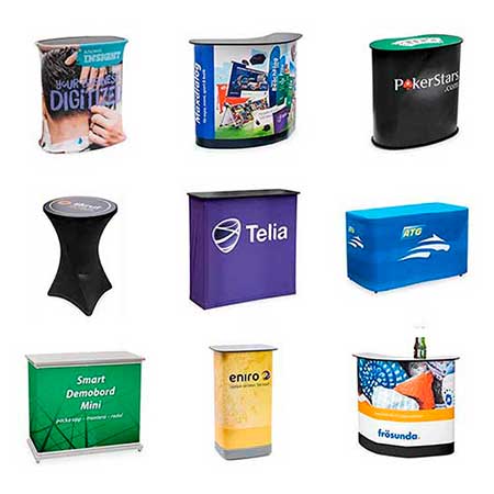 Podium och diskar med tryck.