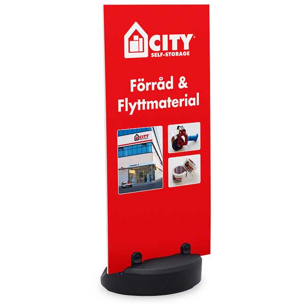 Pandaskylt i storlek 60 x 120 cm.