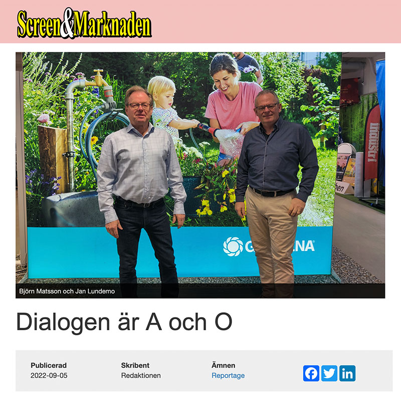 Maxdialog – en kollega i branchen. Sign & Print, augusti 2023.