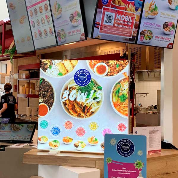 Ljuslåda med sublimeringstryckt textil.