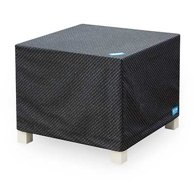 Soffbord med tryckt duk.