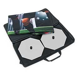 Tryck och fötter samlas i en anpassad väska.