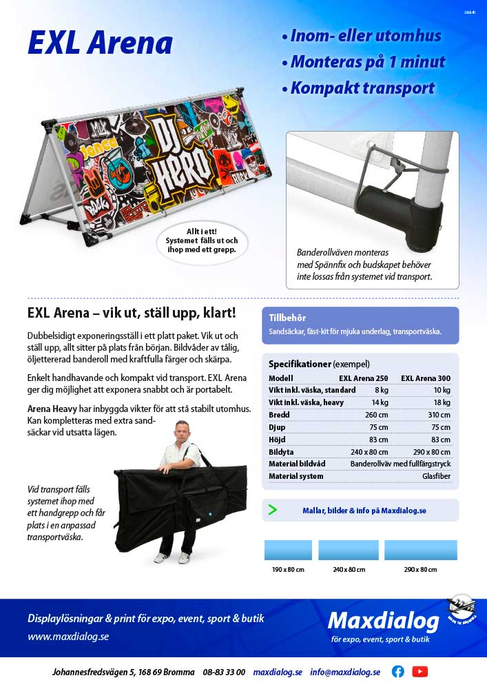 EXL Arena produktblad