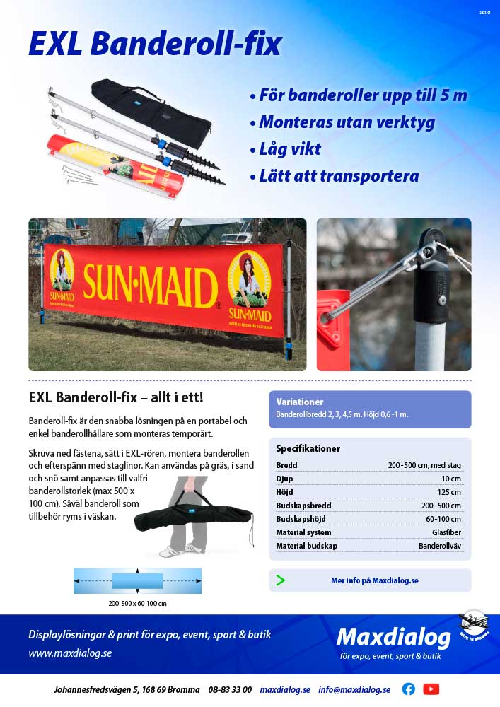 EXL Banderoll-fix produktblad