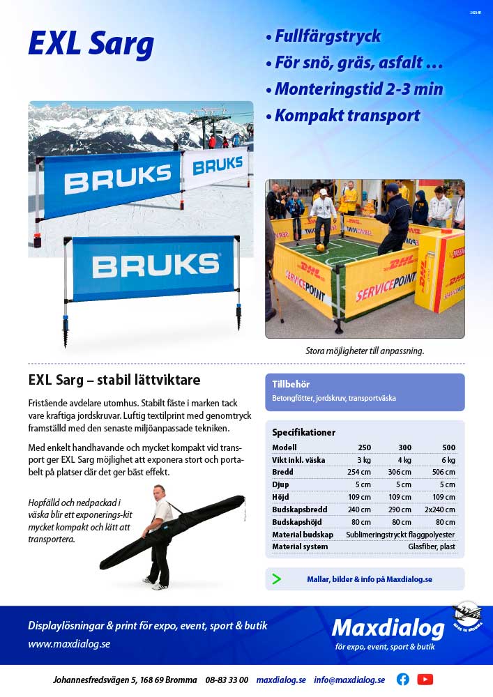 EXL Sarg produktblad