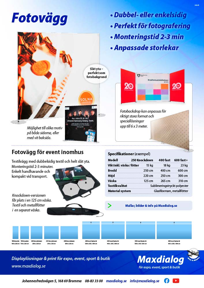 Fotovägg produktblad