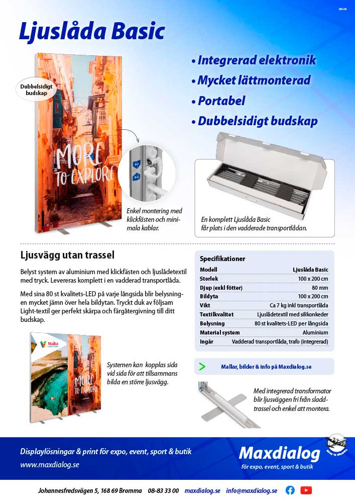 Ljuslåda Basic produktblad