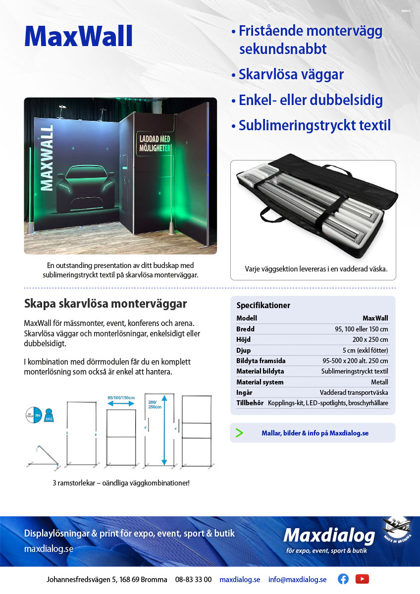 MaxWall produktblad