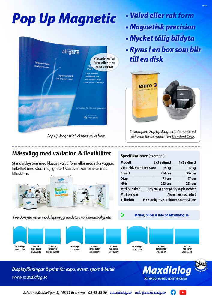 Pop Up Magnetic produktblad