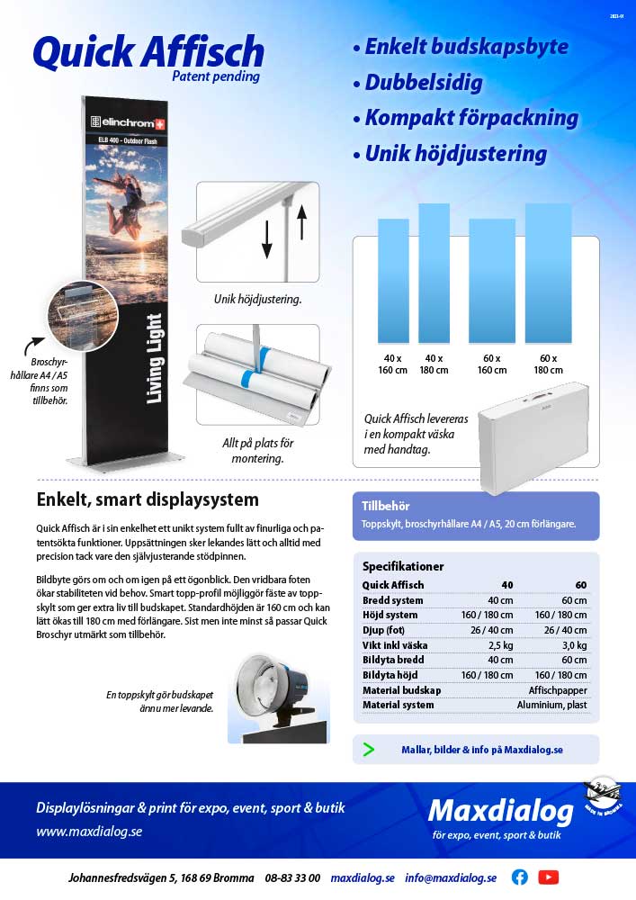Quick Affisch produktblad