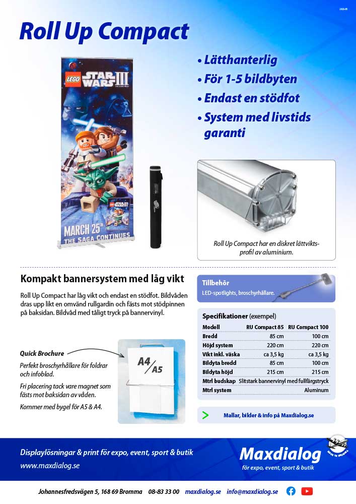 Roll Up Compact produktblad
