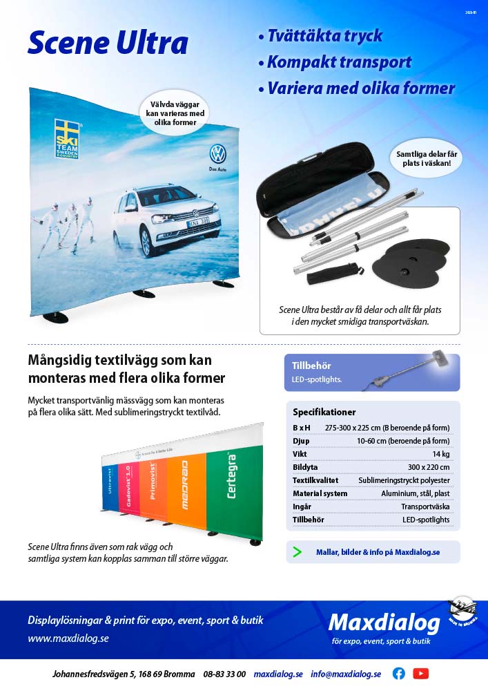 Scene Ultra produktblad