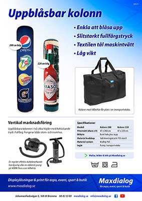 Uppblåsbar fåtölj produktblad